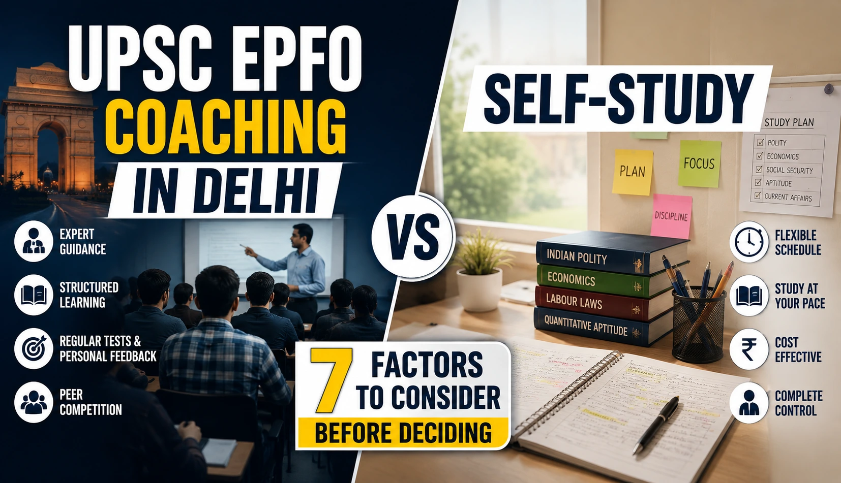 UPSC EPFO Coaching in Delhi vs Self-Study: 7 Factors to Consider Before Deciding