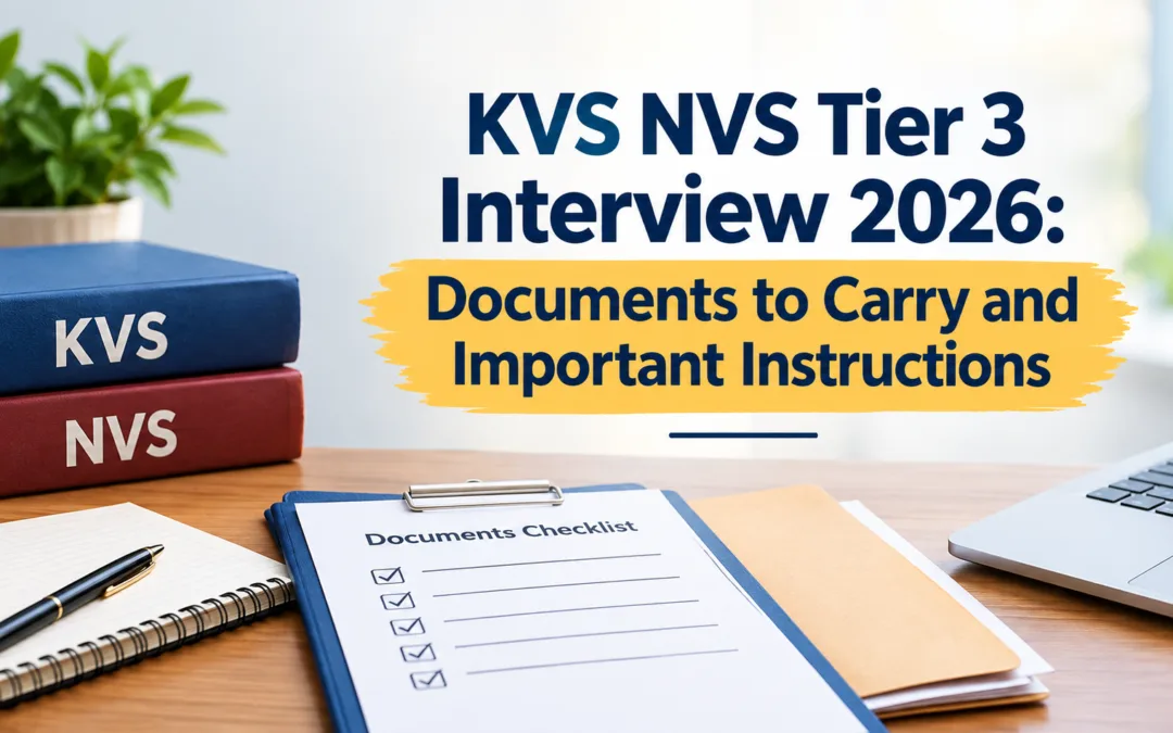 KVS NVS Tier 3 Interview 2026: Documents to Carry and Important Instructions